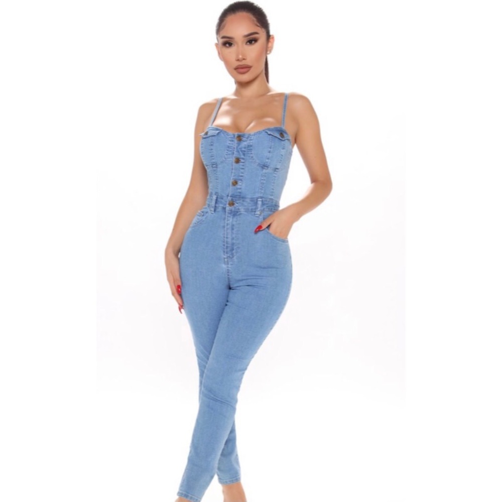 Fashion Nova Denim Jumpsuit
